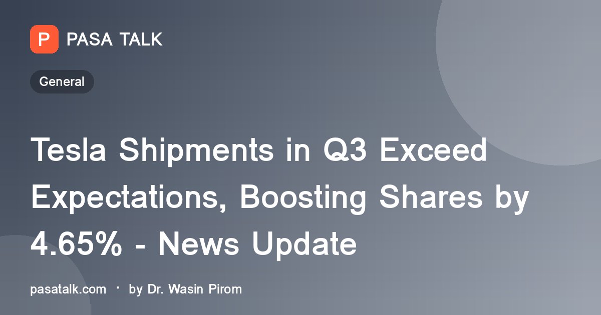 Tesla Shipments in Q3 Exceed Expectations, Boosting Shares by 4.65% - News Update